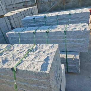 抚州芝麻白自然面整石 坐凳