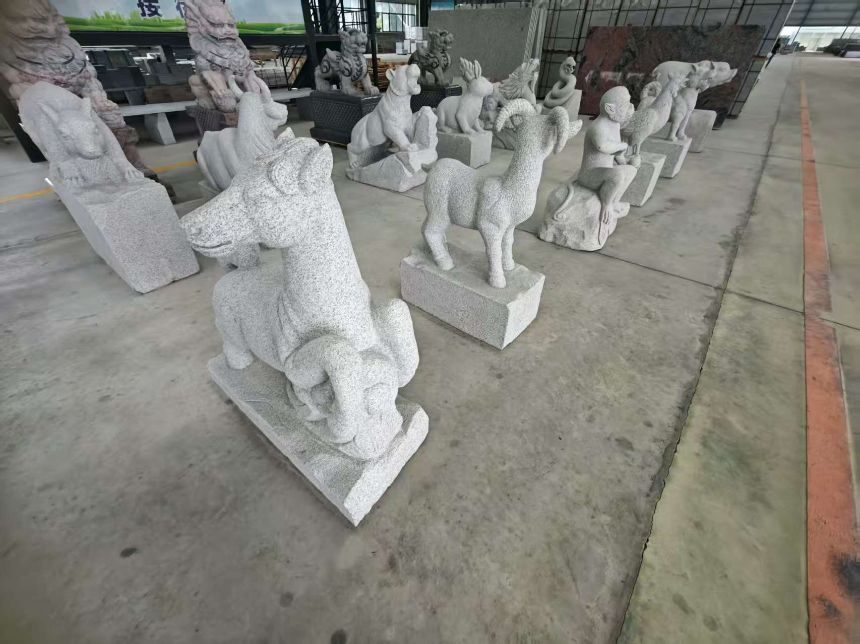 抚州芝麻白雕刻 十二生肖 异形雕刻